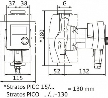 Циркуляционный насос Wilo Stratos PICO 15/1-6 для отопления. арт 4132461